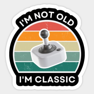 I'm not old, I'm Classic | Joystick | Retro Hardware | Vintage Sunset | '80s '90s Video Gaming Sticker